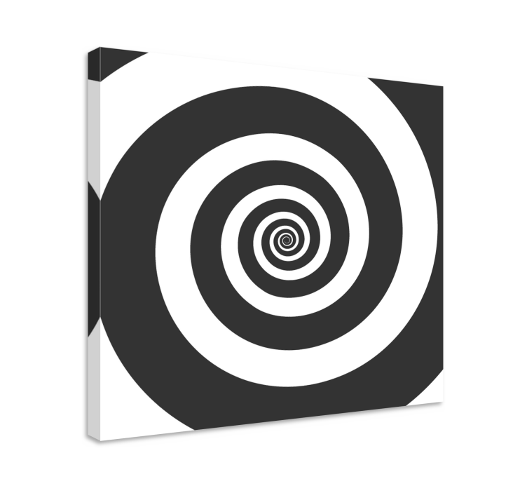 Quadro de arte Espiral retro hipnótica preto e branco - TenStickers