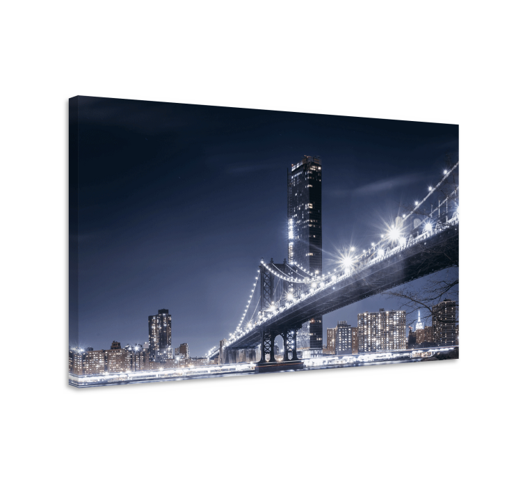 Quadro de cidade luzes da ponte do brooklyn - TenStickers