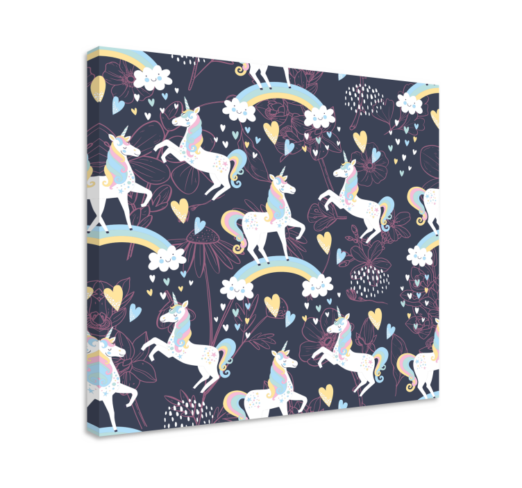 Quadro unicórnio encantadores brincando - TenStickers