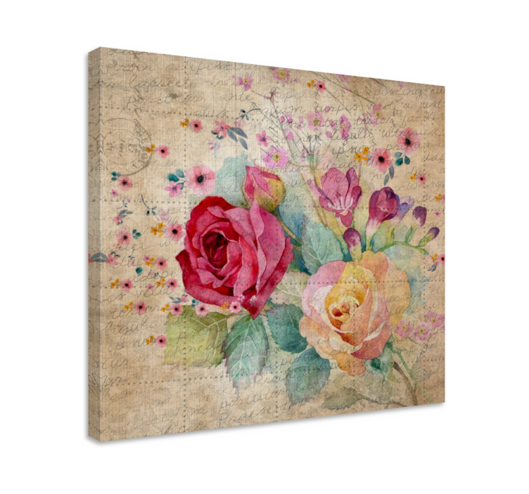 Quadro de flores arranjo romântico de rosas - TenStickers