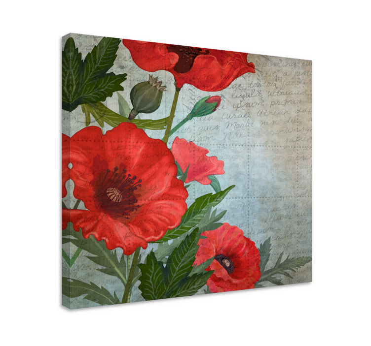 Quadro de flores papoulas vermelhas luxuosas - TenStickers