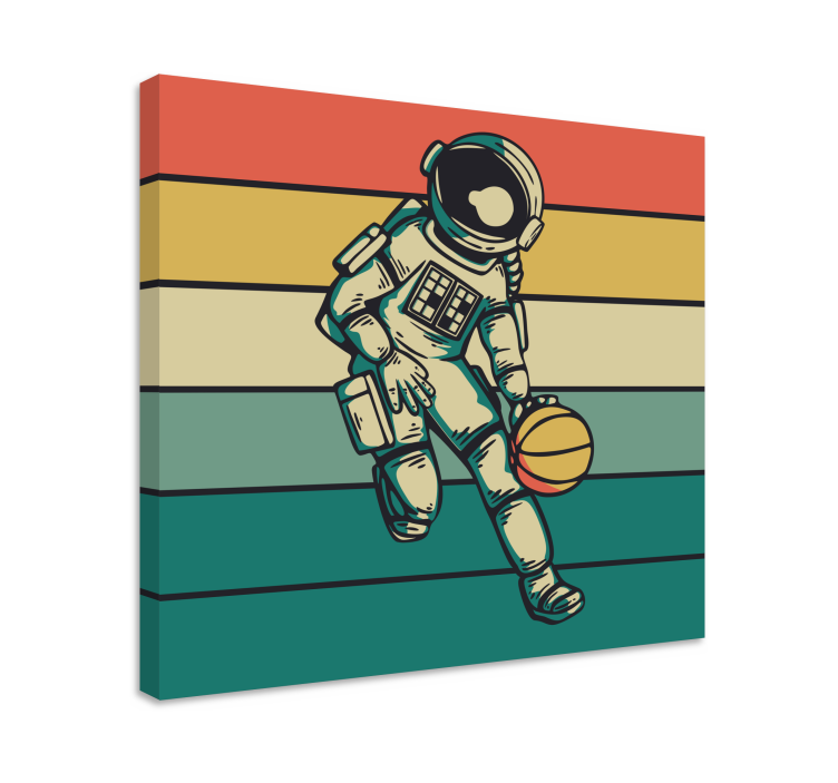 Quadros de desportos cosmonauta jogando basquete - TenStickers