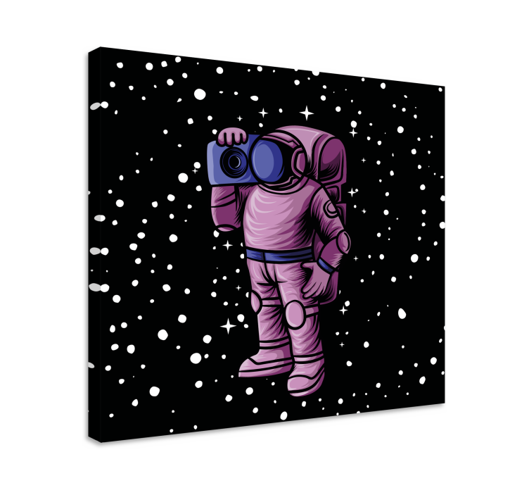Quadro videogame astronauta capturando estrelas - TenStickers
