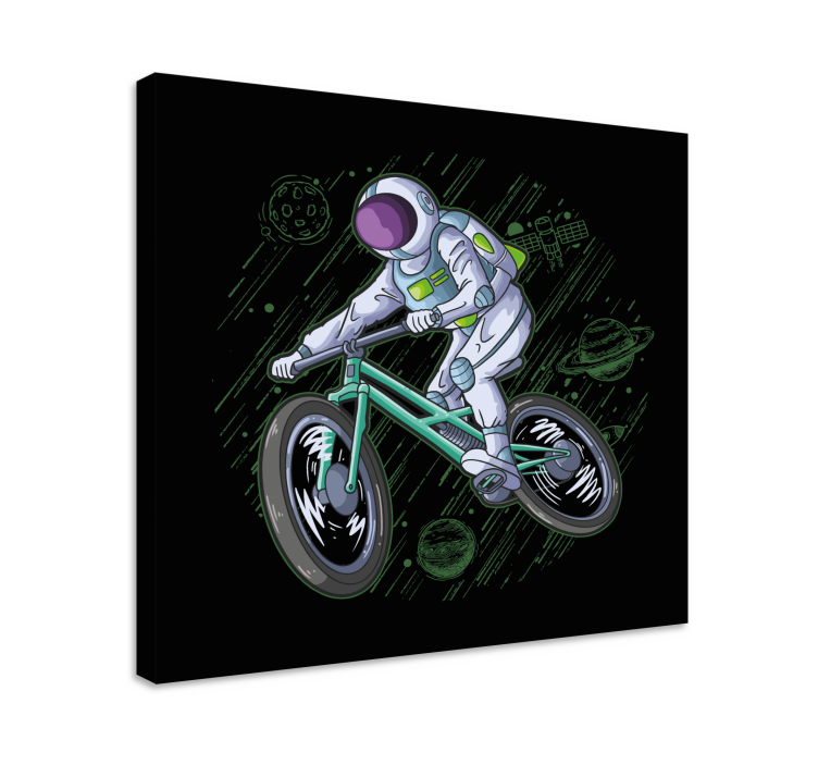 Quadro videogame astronauta na bicicleta - TenStickers