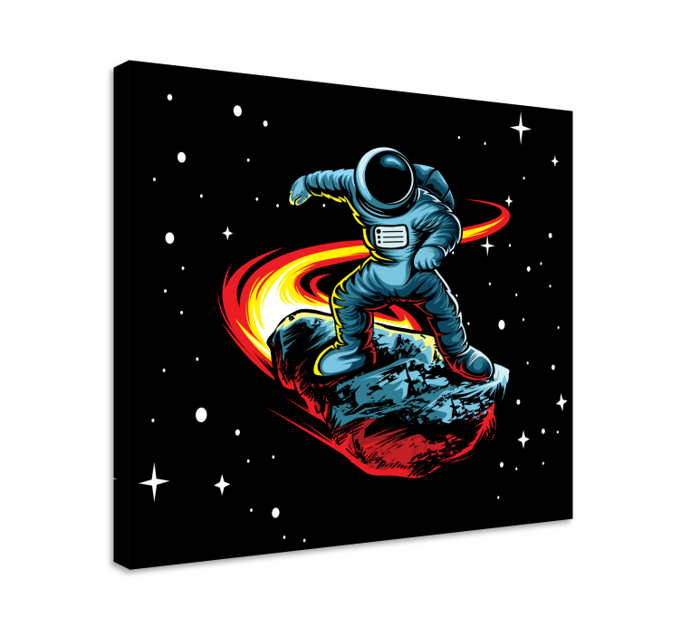 Quadro videogame astronauta surfando asteroide - TenStickers