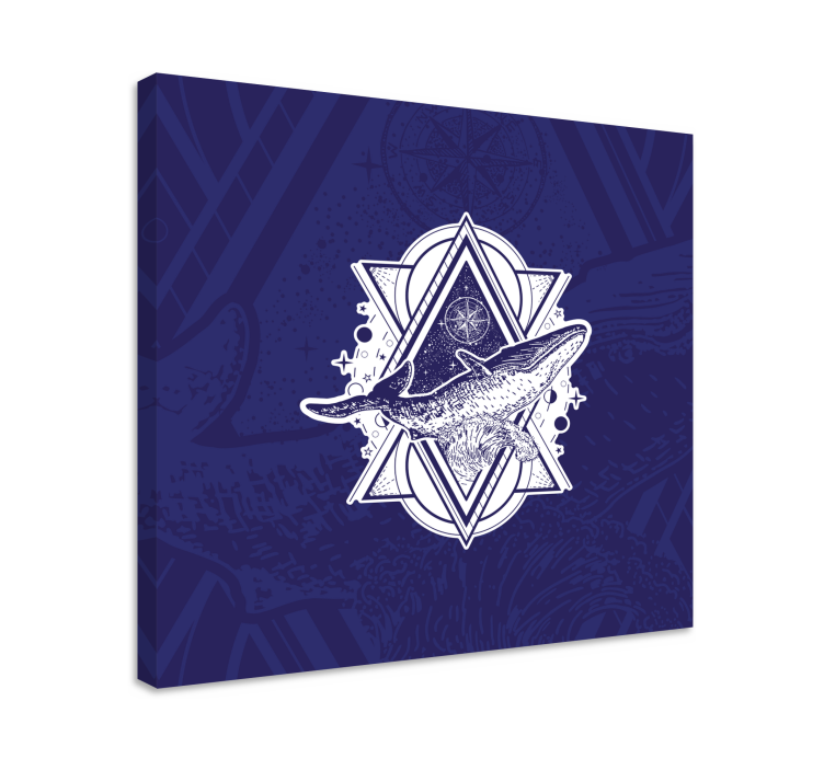 Quadro náutico design astral da baleia - TenStickers