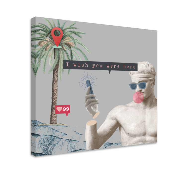 Quadro com letras você queria estar aqui - TenStickers