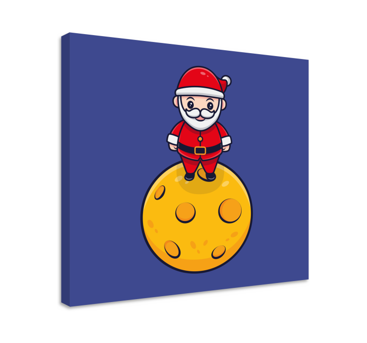 Quadro infantil papai noel na lua - TenStickers