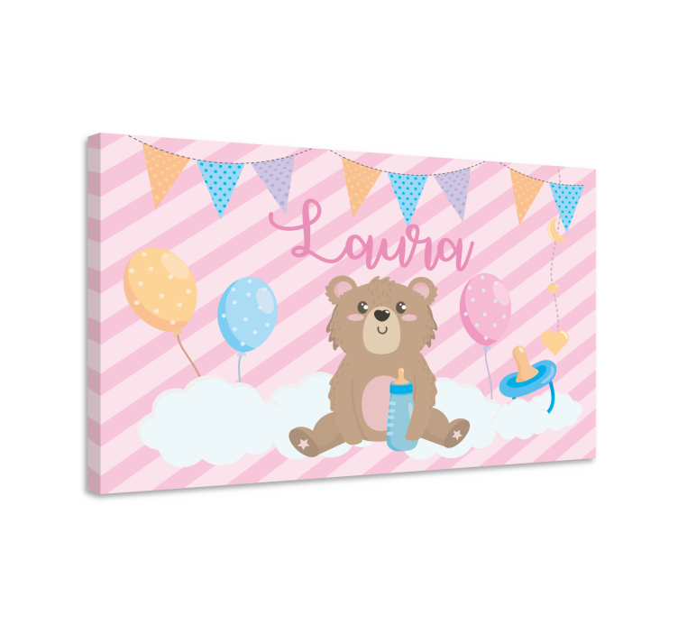 Quadro para bebê celebração do urso fofo - TenStickers