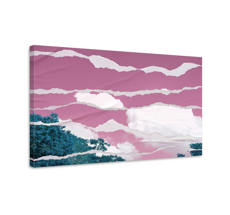 Quadro de paisage cores sobre o horizonte rosa - TenStickers