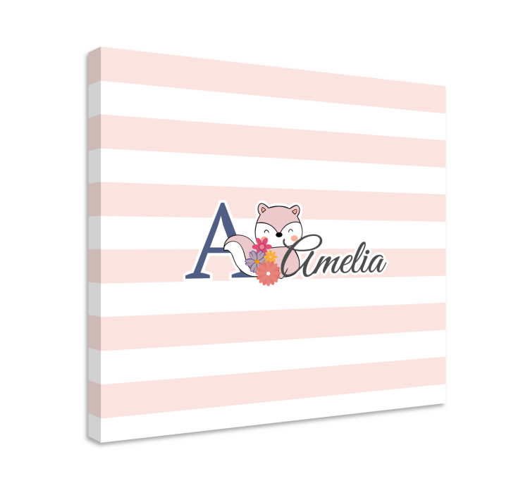 Quadro para bebê personalização de raposa fofa - TenStickers