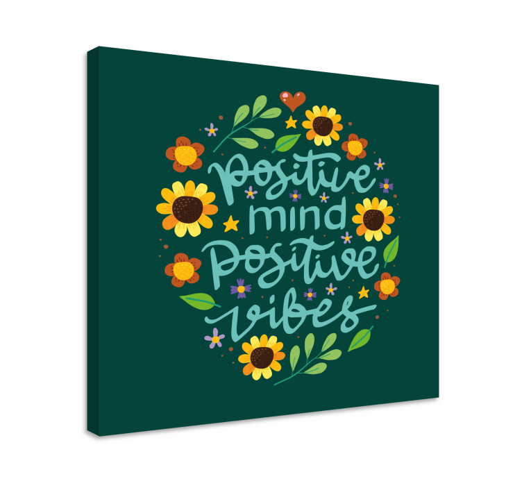 Quadro frase motivacional Flores e citação motivacional - TenStickers