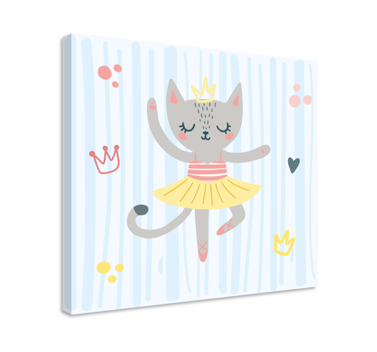 Quadro com gatos princesa gato dançarina - TenStickers