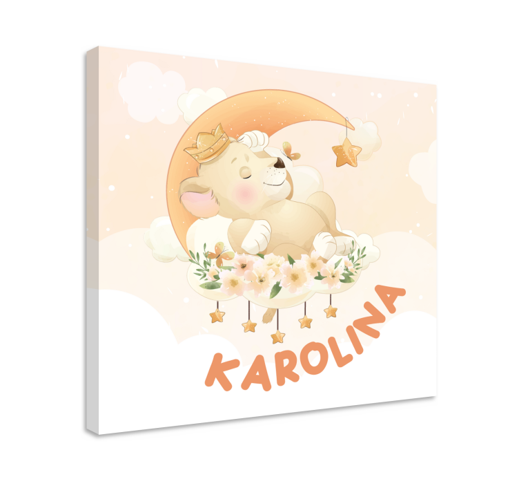 Quadro para bebê urso sonolento sonhando - TenStickers