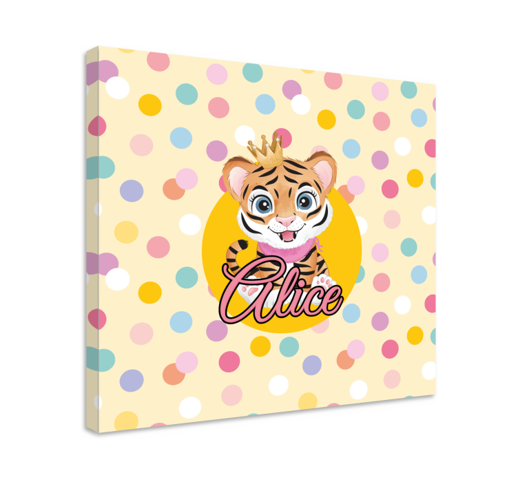 Quadro animais personagem tigre fofo - TenStickers