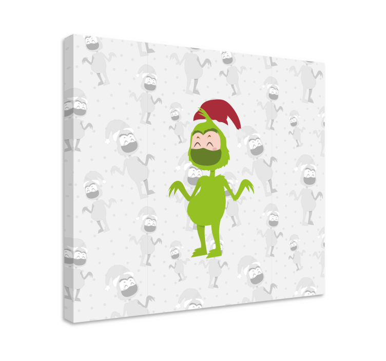 Quadros decorativos personagens personagem verde feliz - TenStickers