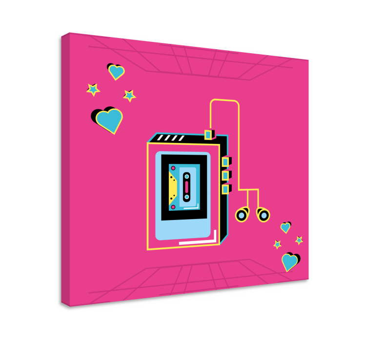 Quadro de música amor em cassete retrô - TenStickers