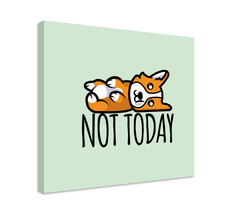 Quadro de cães corgi deitado - TenStickers
