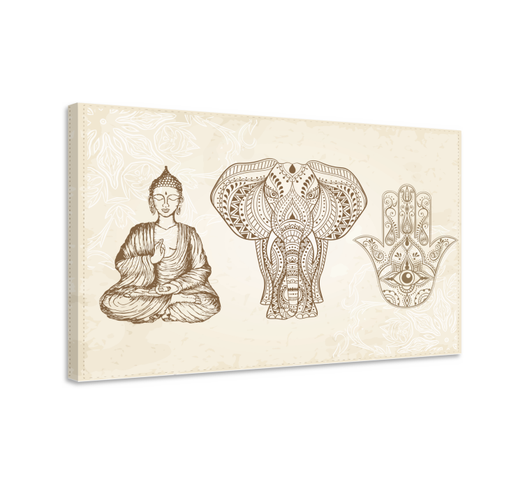 Quadro moderno Símbolo da mão de buda hamsa - TenStickers