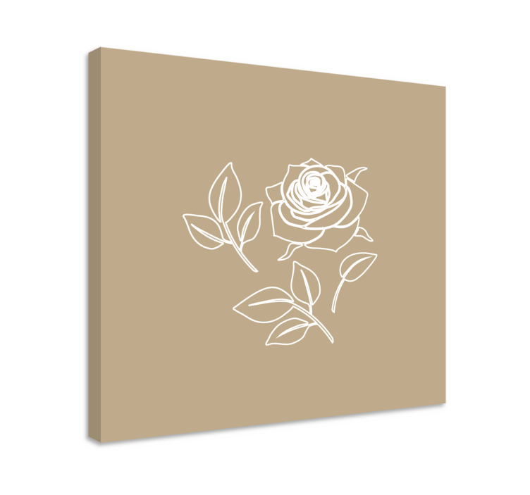 Quadro de flores Fundo bege com padrão rosa detalhado - TenStickers