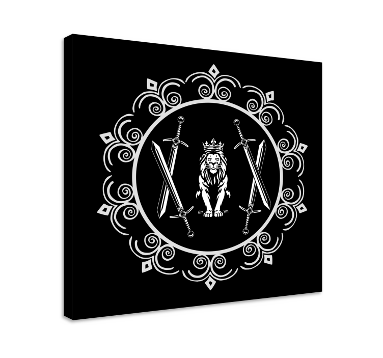 Quadro de árvores leão com espadas - TenStickers