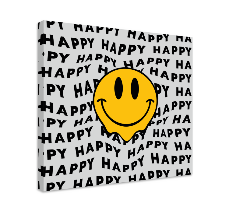 Quadro com letras emoji sorridente alegria - TenStickers