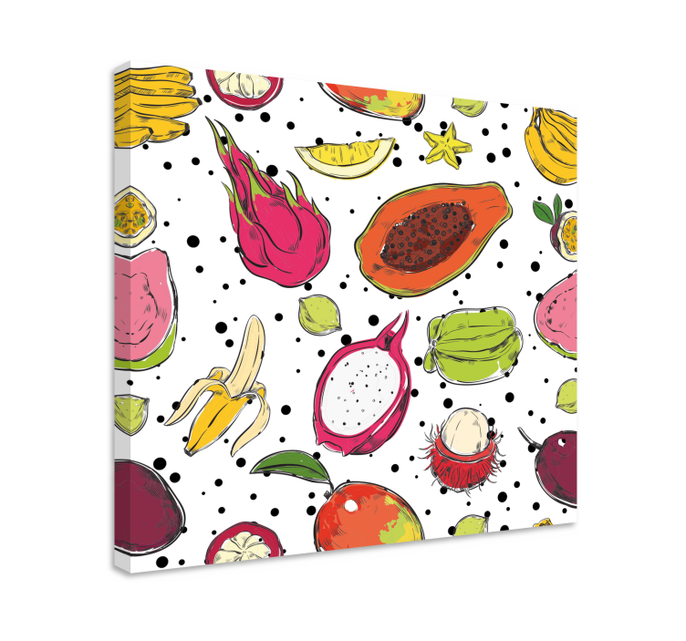 Quadro para cozinha Esboçar frutas exóticas - TenStickers