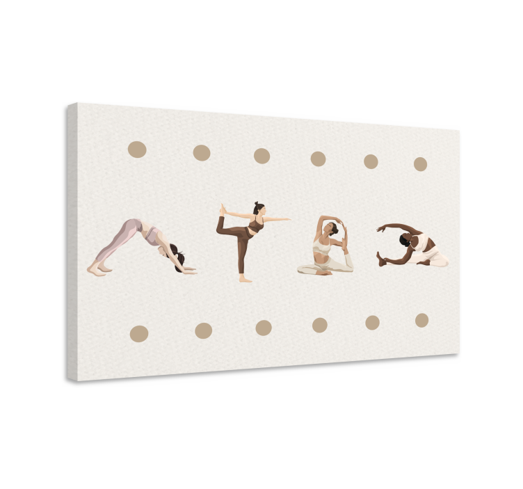 Quadro frase sequência de poses de yoga - TenStickers