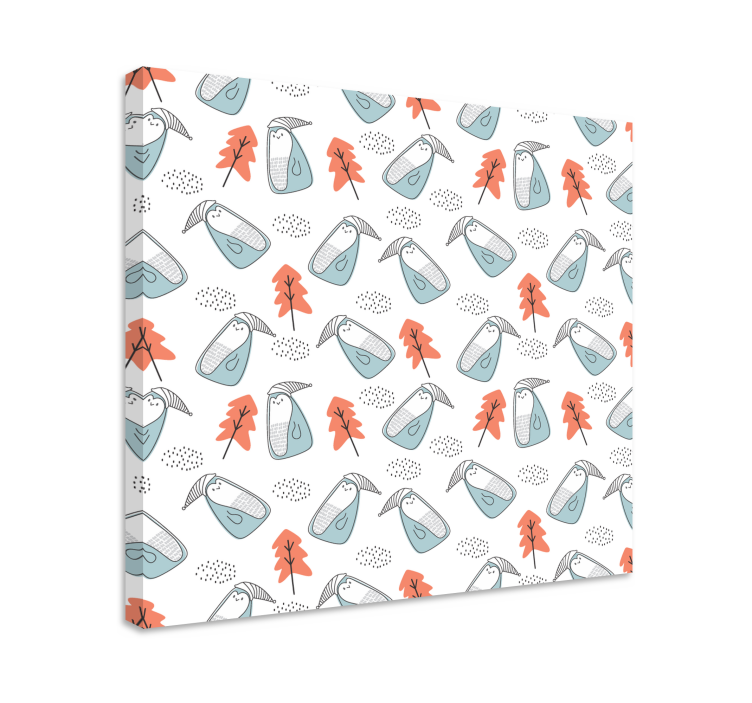 Quadros de flores com padrão de animais fofo - TenStickers