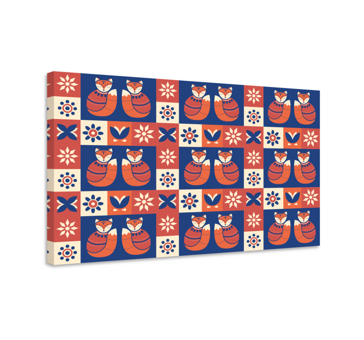 Quadro com gatos padrão amigável de felinos - TenStickers