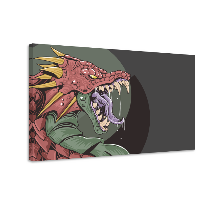Quadro de dinossauro criatura dragão feroz - TenStickers