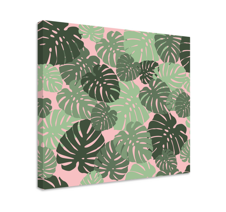 Quadro de flores com motivos de folhas tropicais - TenStickers