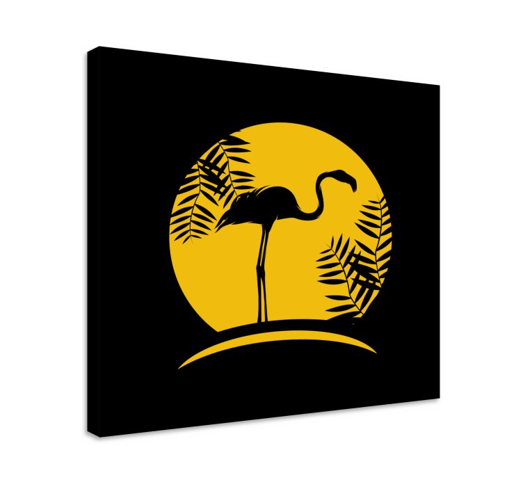 Quadro de pássaros silhueta elegante de flamingo - TenStickers