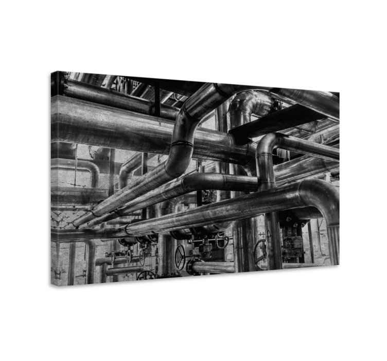 Quadro decorativo ornamental rede de tubos industrial - TenStickers