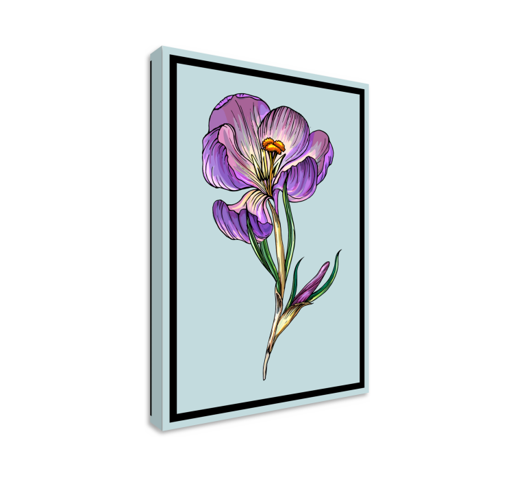 Quadro de flores elegância floral roxa - TenStickers