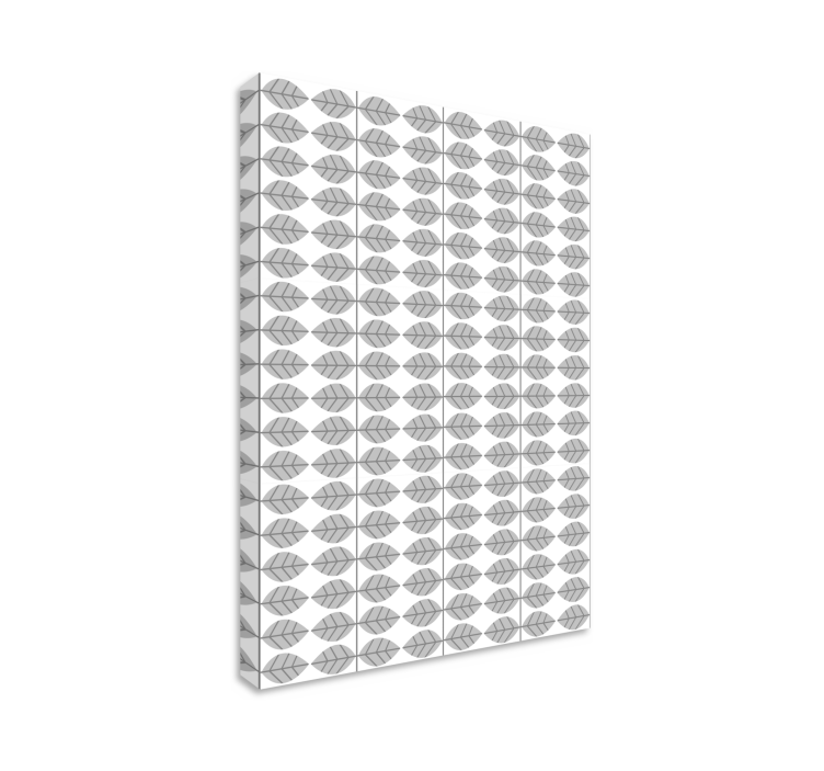 Quadro de flores com padrão de folhas estilizado - TenStickers