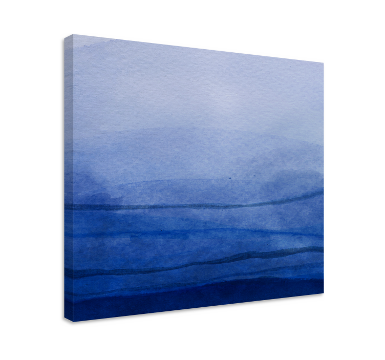 Quadro decorativo abstrato em tons de azul em camadas - TenStickers