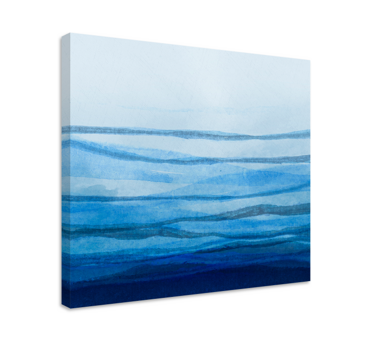 Quadro moderno Estipes de efeito ombre em tons de azul - TenStickers