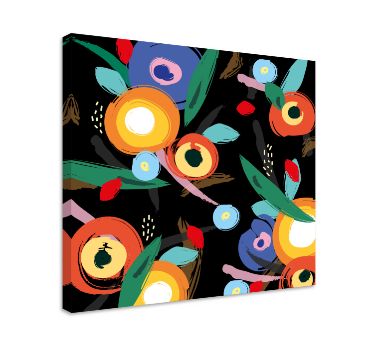 Quadro de flores com estampa botânica vibrante - TenStickers