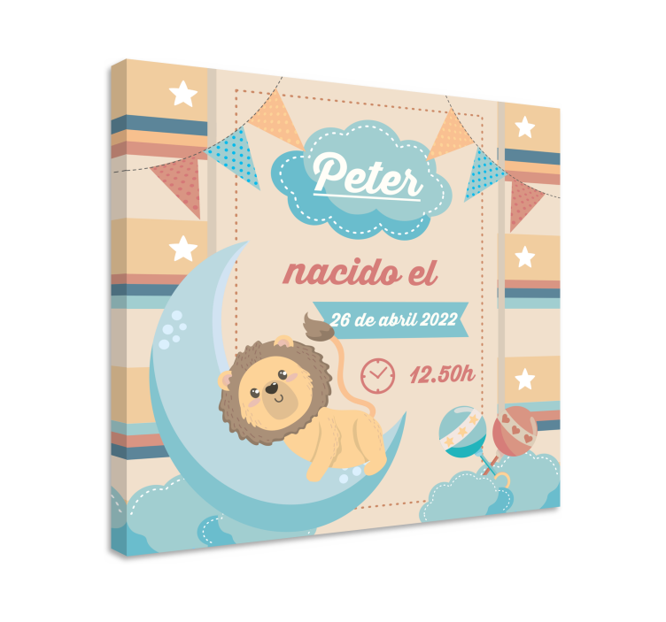Quadro para bebê celebração da lua do leão - TenStickers