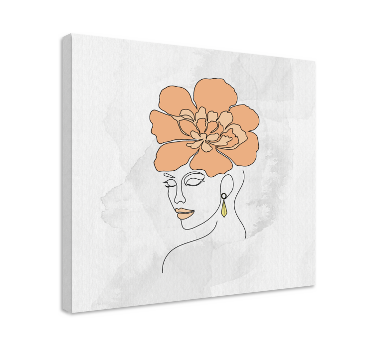Quadro de arte retrato floral elegante - TenStickers