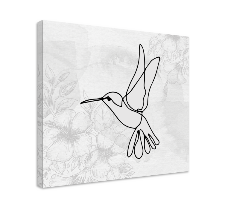 Quadro de pássaros silhueta de beija-flor elegante - TenStickers