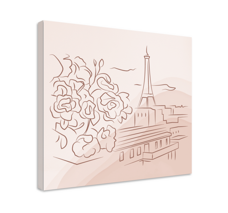 Quadro de cidade cena floral parisiense - TenStickers