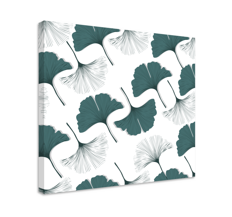 Quadro de flores com motivos de folha de ginkgo - TenStickers