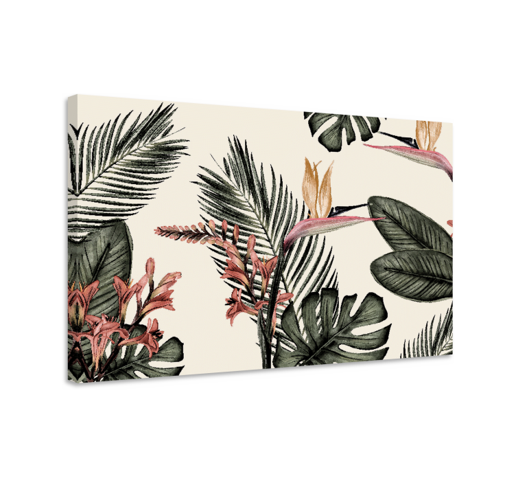 Quadro decorativo para sala Carvão tropical - TenStickers