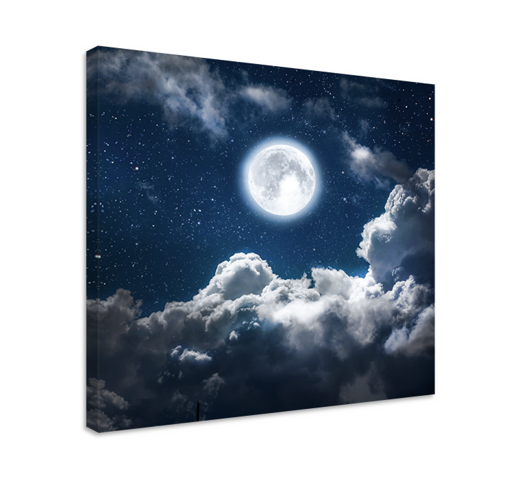Quadro de paisage Linda noite de lua e nuvens - TenStickers