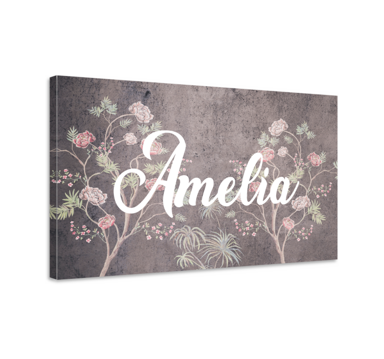 Quadro de flores design floral com nome - TenStickers