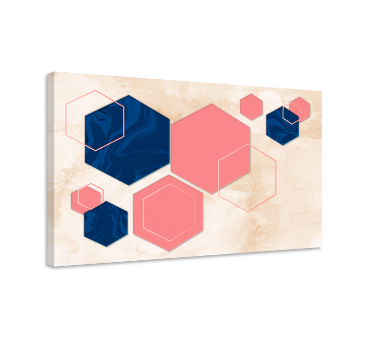Quadro de figuras geométricas formas hexagonais abstratas - TenStickers