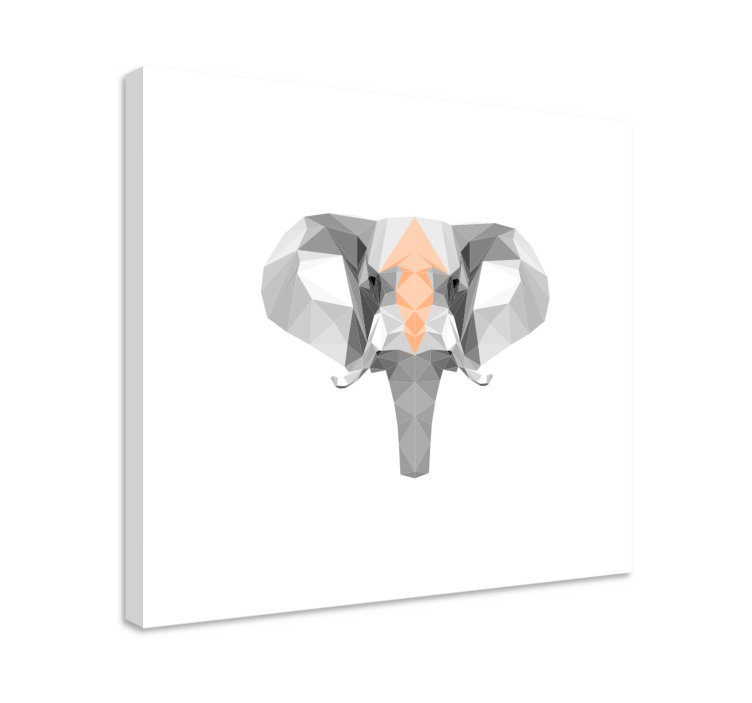 Quadro de elefantes cabeça de elefante geométrica - TenStickers