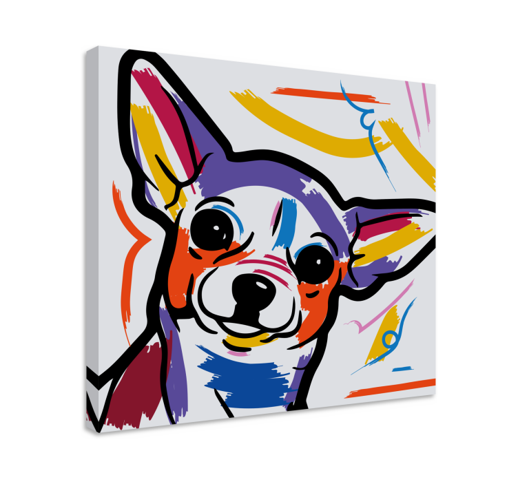 Quadro moderno cão chihuahua colorido e artístico - TenStickers